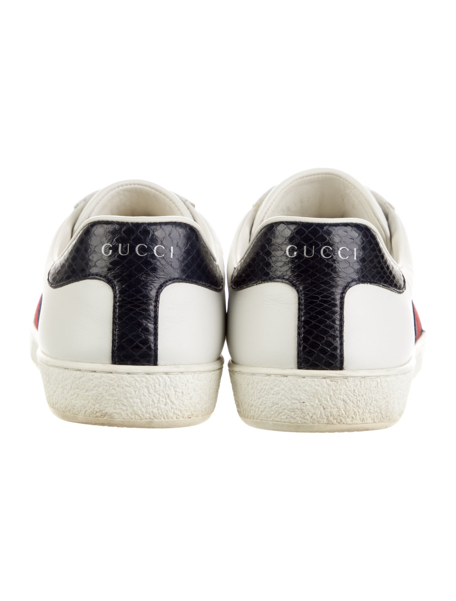 Gucci Leather Grosgrain Trim Sneakers